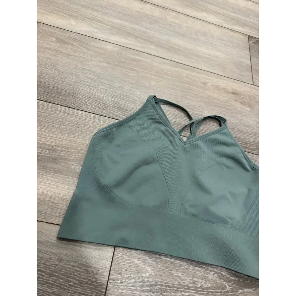 SOMA SPORT Longline Bra with Strappy Back XXL olive green